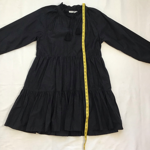 Roller Rabbit Women Elegant Black Long Sleeve Tiered Dress L - Picture 13 of 15